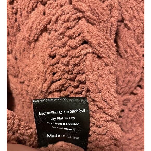 POL Chunky Cable Knit Cozy Cowl Neck Pullover Sweater Orange Boho Cropped Chic - Picture 5 of 7